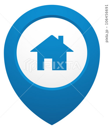 Home map pointer. Blue geo pin marker 106456691