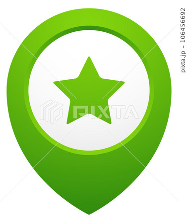 Star geo pin. Green map location pointer 106456692