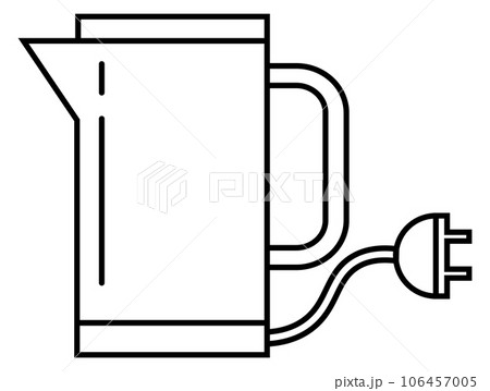 Electric teapot linear icon. Boiling water device 106457005