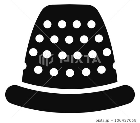 Thimble black icon. Tailor tool. Sewing symbol 106457059
