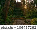朝陽に照らされた羽黒山五重塔 106457262