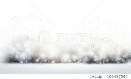 Christmas composition. Frame made of snowflakes on gray background. Christmas composition. Frame made of snowflakes on gray background. 106457543