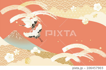 年賀状　富士山素材背景イラスト 106457903