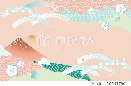 年賀状　富士山素材背景イラスト 106457904