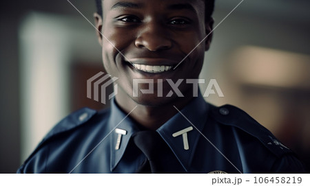 黒人の警察・ガードマン・セキュリティスタッフ・警備員・警備スタッフ