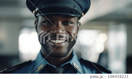 黒人の警察・ガードマン・セキュリティスタッフ・警備員・警備スタッフ