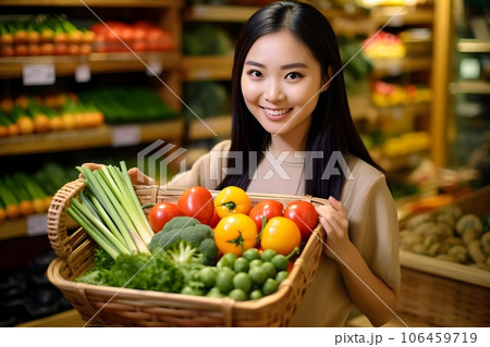 野菜を持っている女性3　AI生成画像 106459719