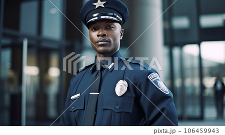 黒人の警察・ガードマン・セキュリティスタッフ・警備員・警備スタッフ