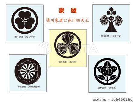 徳川家康の四天王といわれた家臣の家紋 106460160