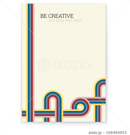 Combination of retro abstract pattern with vintage background and 70s style stripes. Combination of retro abstract pattern with vintage background and 70s style stripes. 106460953