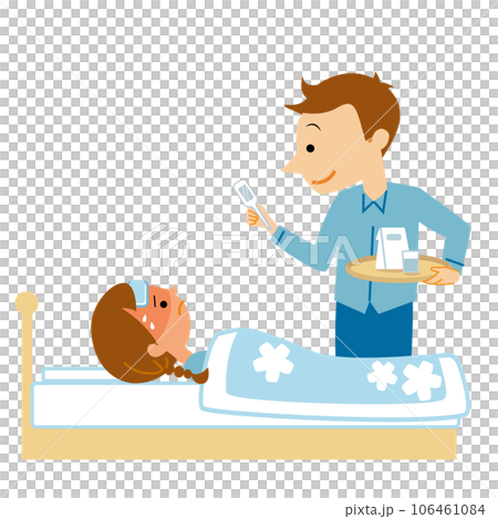 father taking care of his child father taking care of his child 106461084