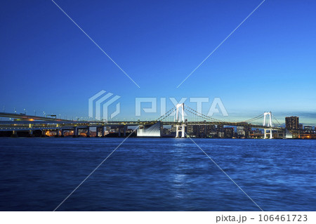 豊洲ぐるり公園から望むレインボーブリッジ　夜景 106461723