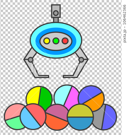 Illustration of a game to win by lifting a prize with a crane 106462366