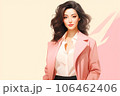 ピンクの上着の若くて綺麗な女性 106462406