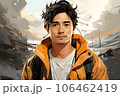バックパックを背負った若いイケメン男性 106462419