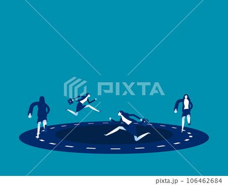 Running on a looping dead end road . BUsiness dead end vector illustration 106462684