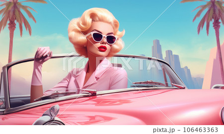 woman in the pink world. 106463363