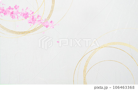 桜の風景 水彩画 金色フレーム 約50cm 【公式通販】