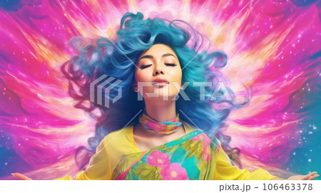 astral body of a woman in meditation astral body of a woman in meditation 106463378