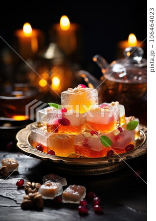 Oriental sweets with turkey tea AI generated Oriental sweets with turkey tea AI generated 106464023