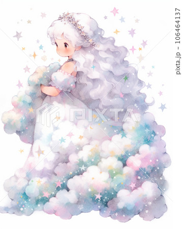 雲のフワフワドレスと可愛い女の子 雲のフワフワドレスと可愛い女の子 106464137