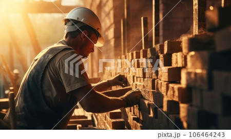builder with bricks builder with bricks 106464243