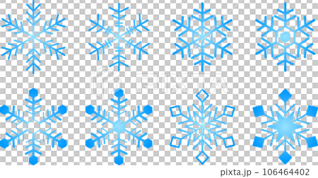 8種雪花圖標_淺藍色漸變 8種雪花圖標_淺藍色漸變 106464402