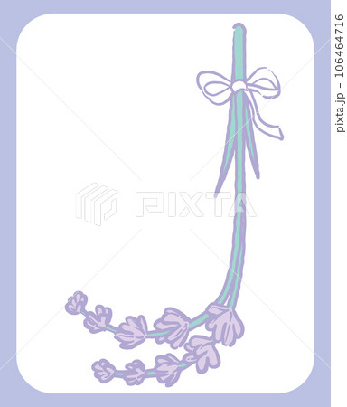 ラベンダーの花のスケッチ風、デザイン文字。「J」。ベクター素材。 ラベンダーの花のスケッチ風、デザイン文字。「J」。ベクター素材。 106464716