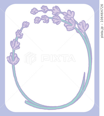 ラベンダーの花のスケッチ風、デザイン文字。「O」。ベクター素材。 106464726