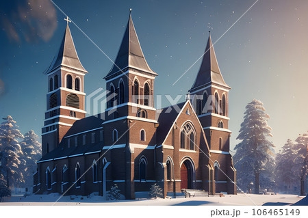 a lot of people are needed in front of the church 106465149