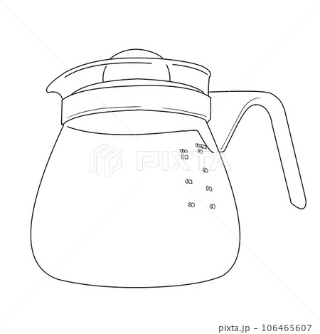 シンプルなポットのイラスト　コーヒーサーバー　線画 106465607