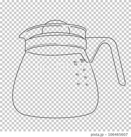 Simple pot illustration coffee server line drawing Simple pot illustration coffee server line drawing 106465607