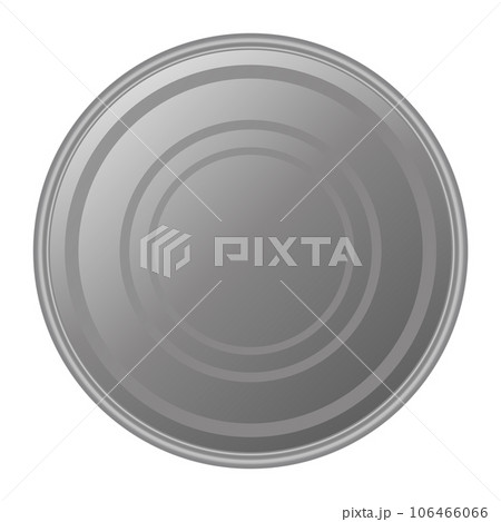 Metallic tin can for food. Bottom view. Vector realistic mockup of blank cylinder, aluminum container, round steel pack isolated on white background Metallic tin can for food. Bottom view. Vector realistic mockup of blank cylinder, aluminum container, round steel pack isolated on white background 106466066