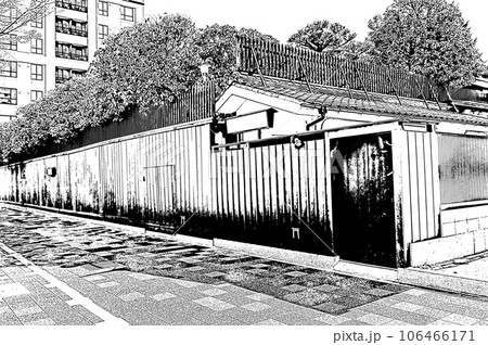 【京都の白黒】京町屋の粋な佇まい 106466171