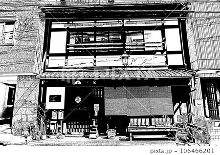 【京都の白黒】京町屋の粋な佇まい 106466201