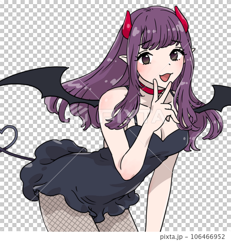 A sexy little devil-like woman with horns, wings, and a tail. A sexy little devil-like woman with horns, wings, and a tail. 106466952