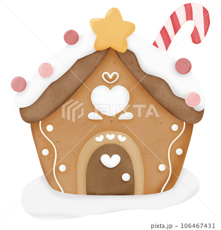 Watercolor gingerbread for invitation and greetings in happy season Watercolor gingerbread for invitation and greetings in happy season 106467431