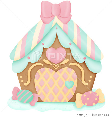 Watercolor gingerbread for invitation and greetings in happy season Watercolor gingerbread for invitation and greetings in happy season 106467433