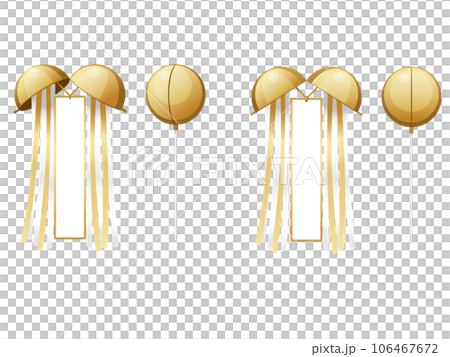 Illustration set of gold kusudama 106467672