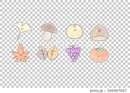 秋の味覚と紅葉 106467687