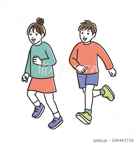 走っている子供たち 106467738