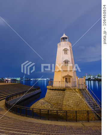 大阪_旧堺燈台の夜景風景 大阪_旧堺燈台の夜景風景 106468634