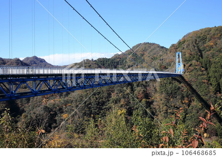 山の中に架かる吊橋 山の中に架かる吊橋 106468685