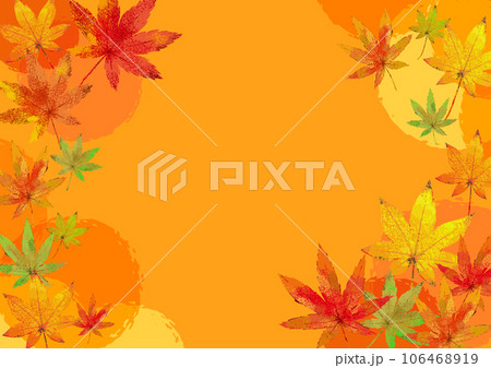 紅葉したもみじのおしゃれな背景イラスト 106468919