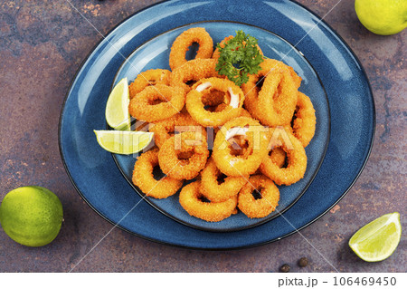 Tasty frying rings of squid Tasty frying rings of squid 106469450