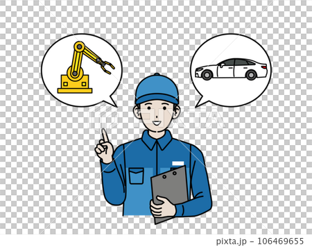 A man explaining the arm robot 106469655