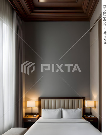 Hyper detail in ultra realistic hotel villa. 106470043