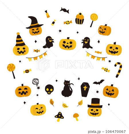 ハロウィンカット2023-1文字なしベク 106470067
