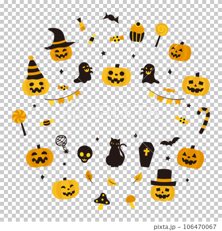 ハロウィンカット2023-1文字なしベク 106470067