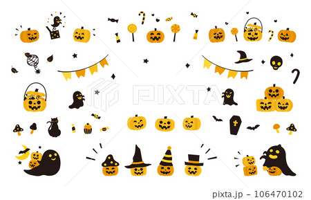 ハロウィン素材集2023文字なしベク ハロウィン素材集2023文字なしベク 106470102